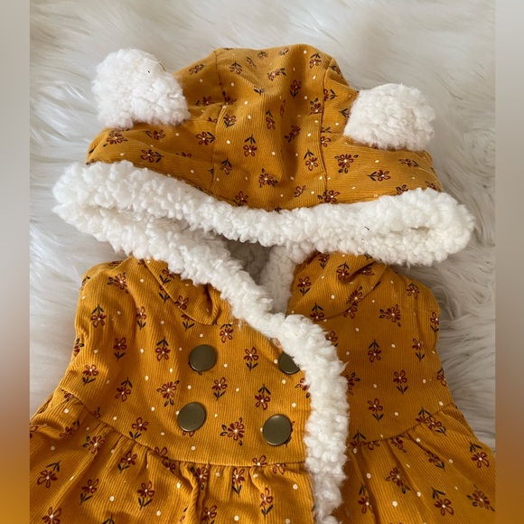 Aspen Kids Floral Faux Sherpa Hooded Button up Girls Best Sz 24 no - Picture 3 of 7